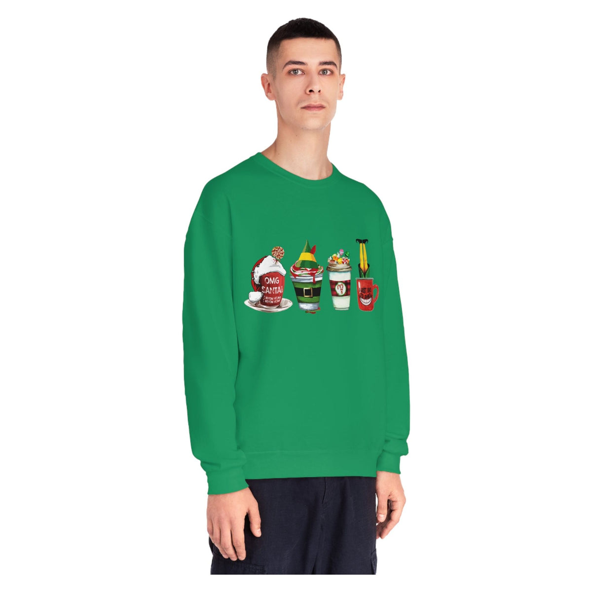Elf Christmas Coffee  Crewneck Sweatshirt