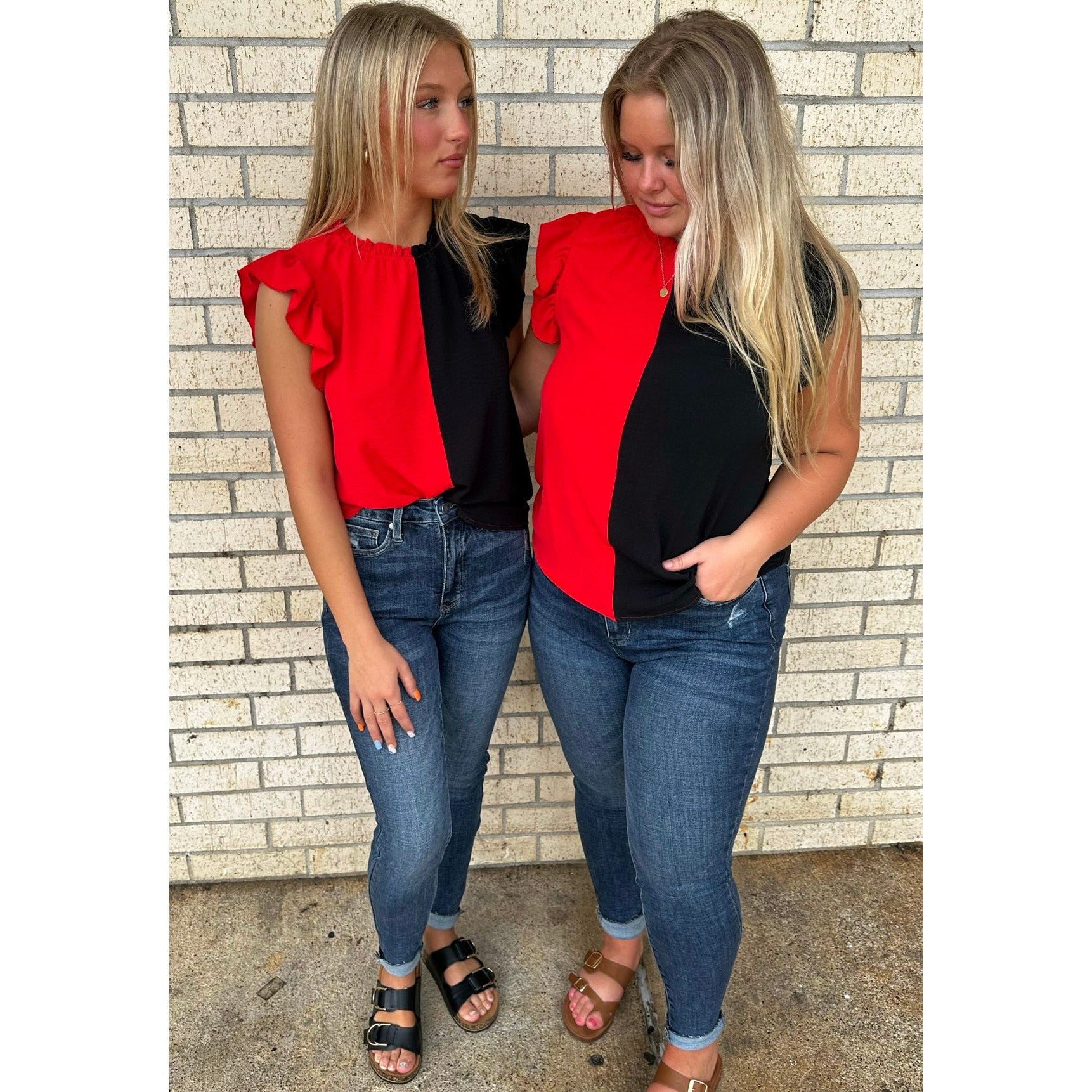 Black and red Color block Top - Gabriel Clothing Company
