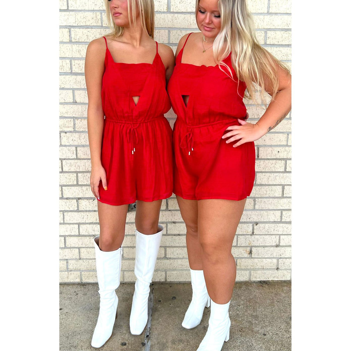 Very Amber Red Romper