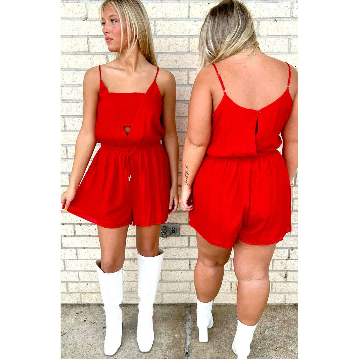 Very Amber Red Romper