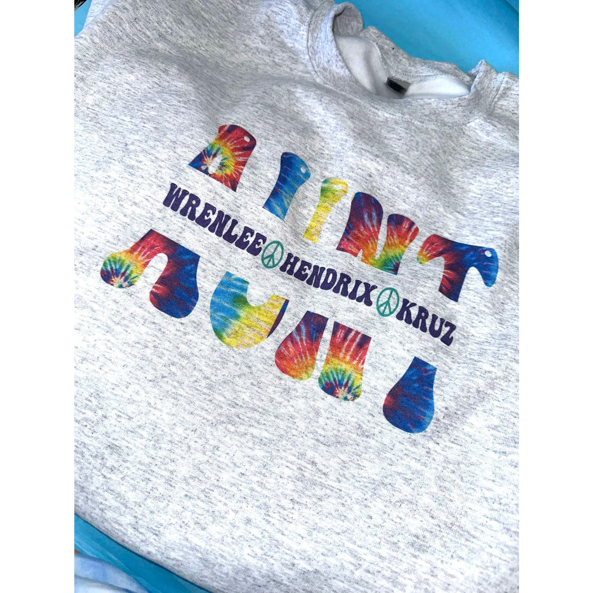 Tie Dye Auntie, Mom or OTHER Personalized tee or sweatshirt