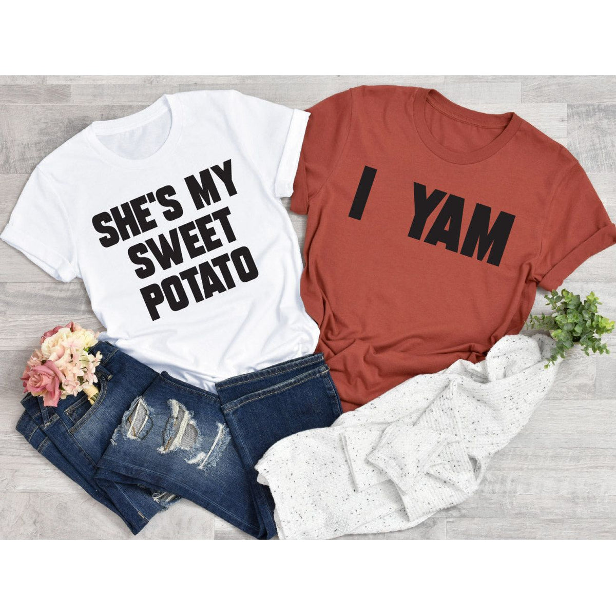Sweet potato &amp; yam thanksgiving tee (kids and adult)