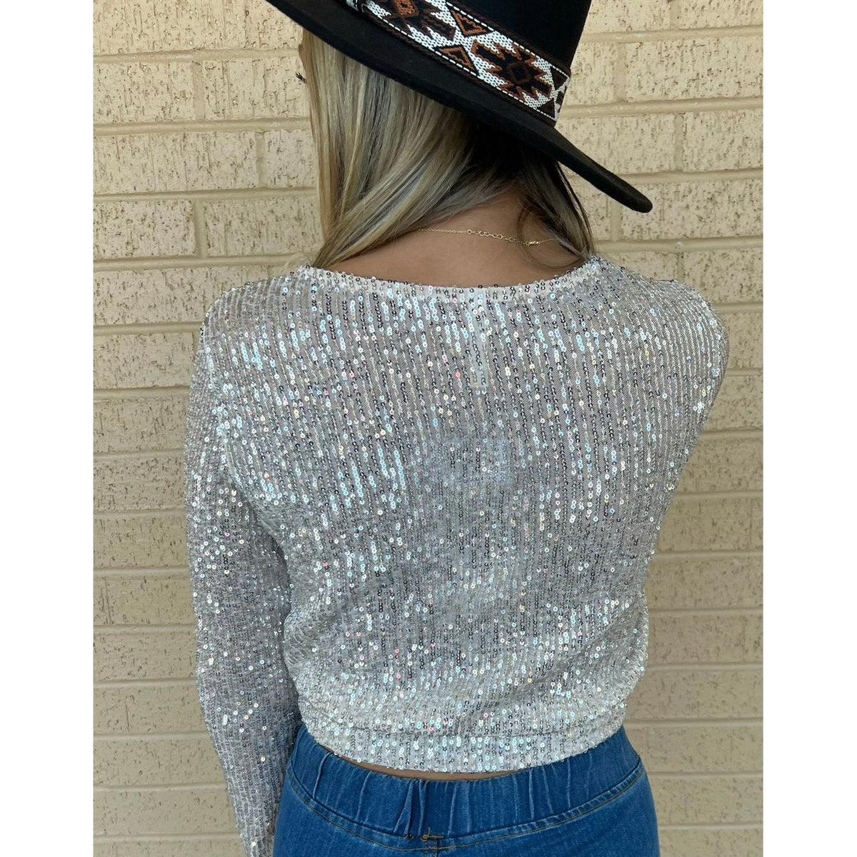 CHY Champagne Sequin Top