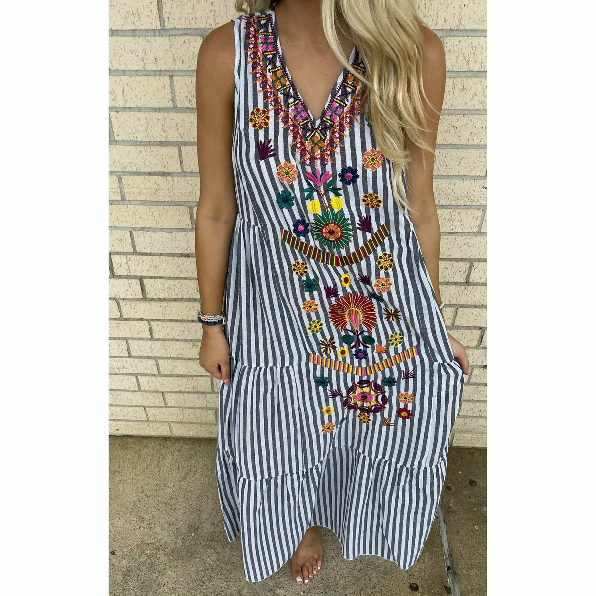 Floral Embroidered Maxi Dress