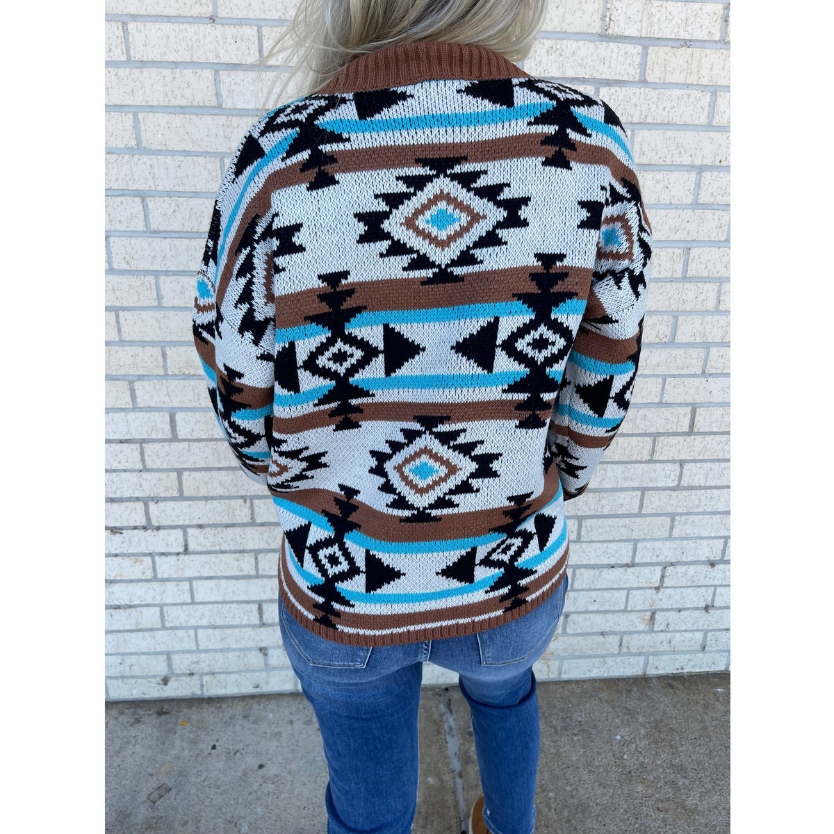 Andie Teal Aztec Sweater