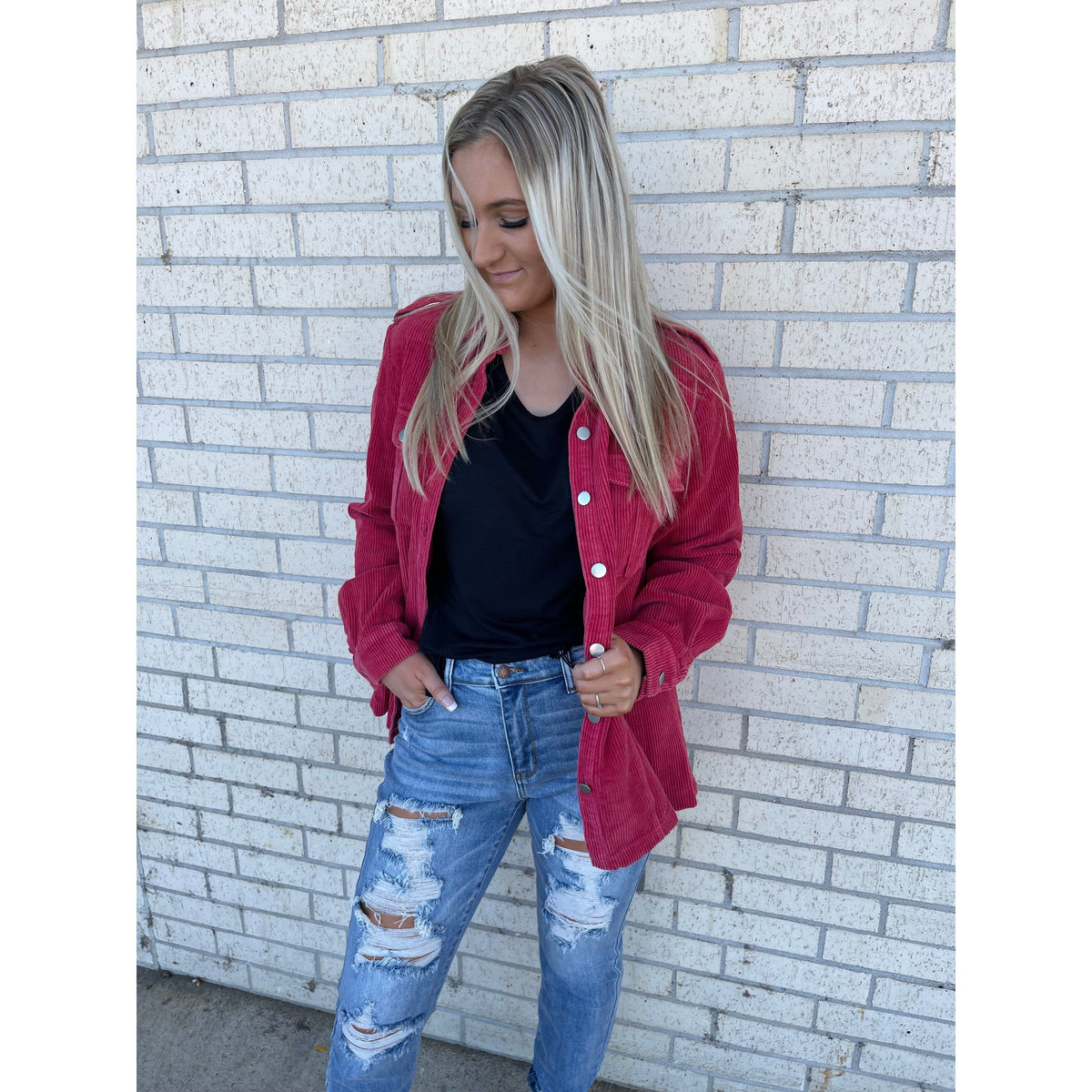 Raylie Red Soft Shacket