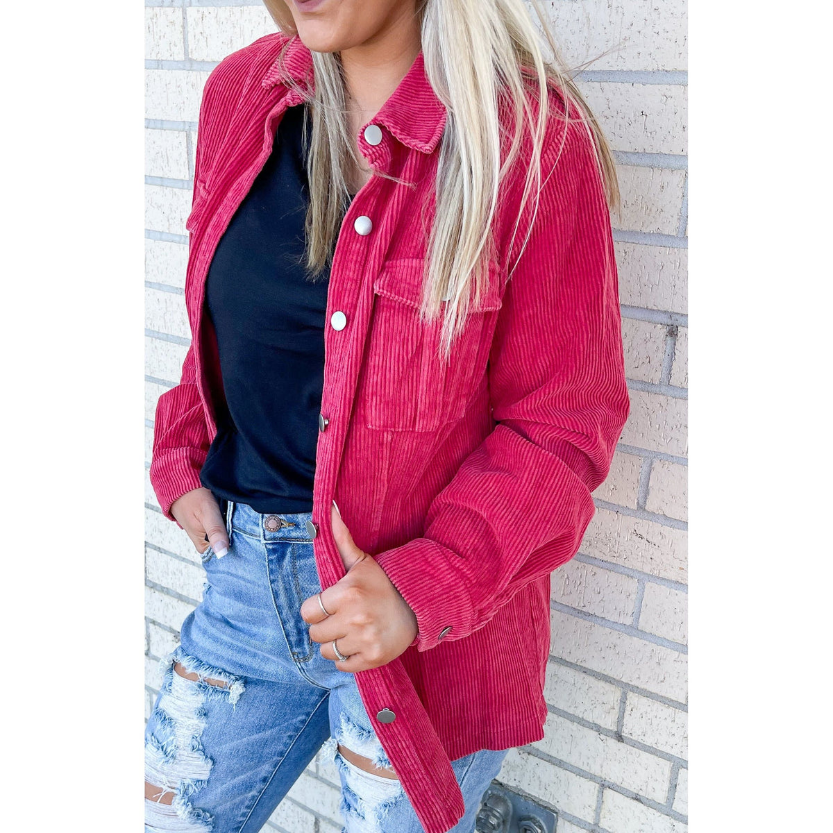 Raylie Red Soft Shacket
