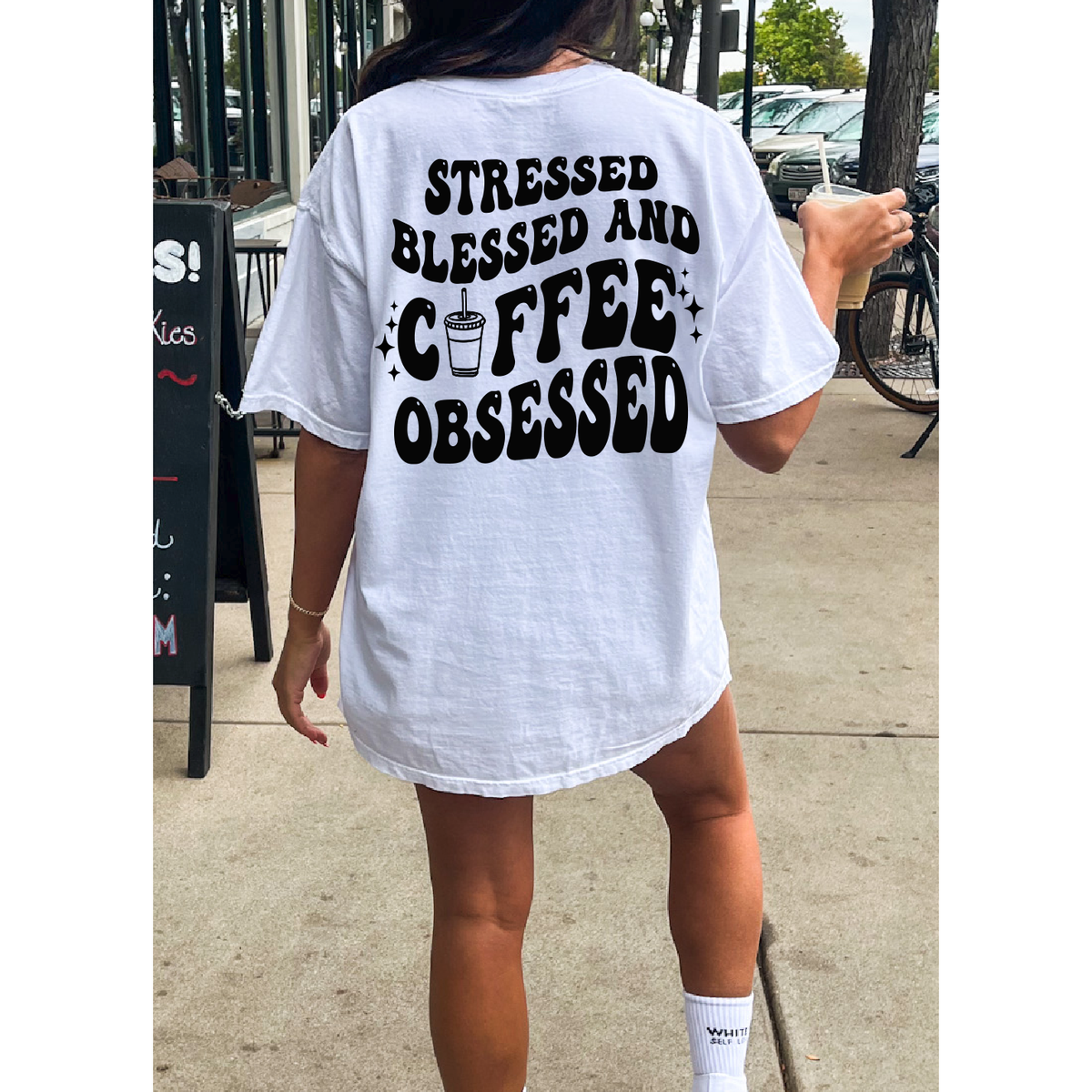Stressed, Blessed and Coffee Obsessed Tee or  Sweatshirt