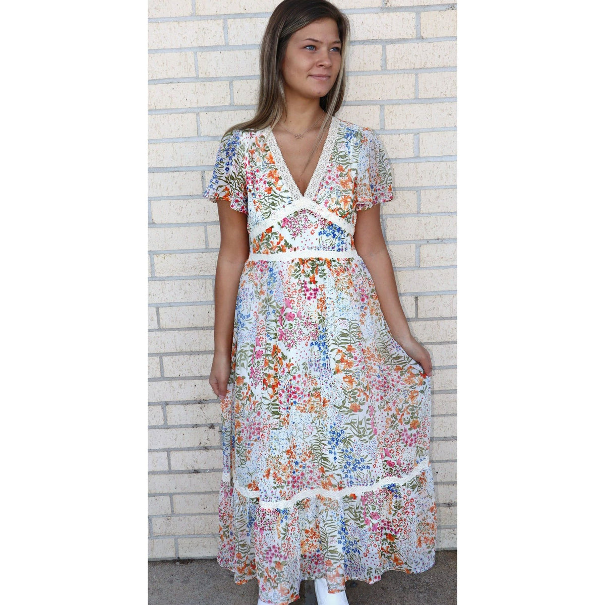 Rachel floral Midi Dress