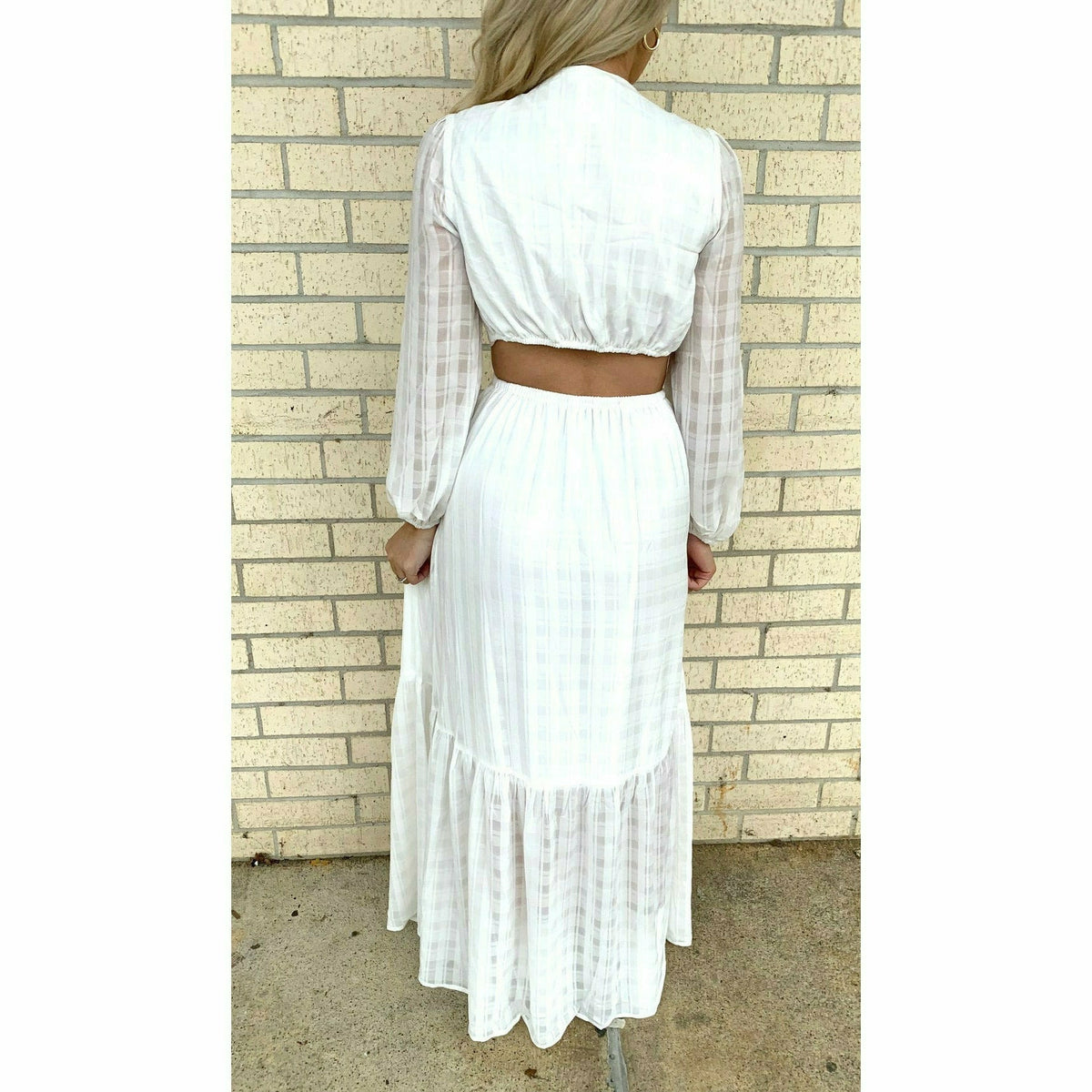 Destin White Cut-out Maxi Dress
