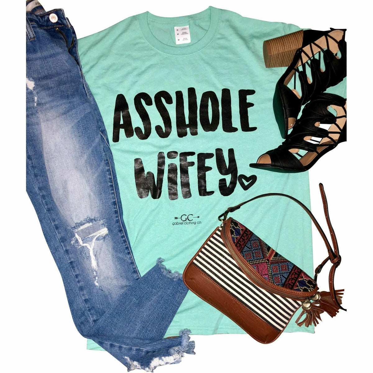Asshole Wifey (colors) tee - Gabriel Clothing Company