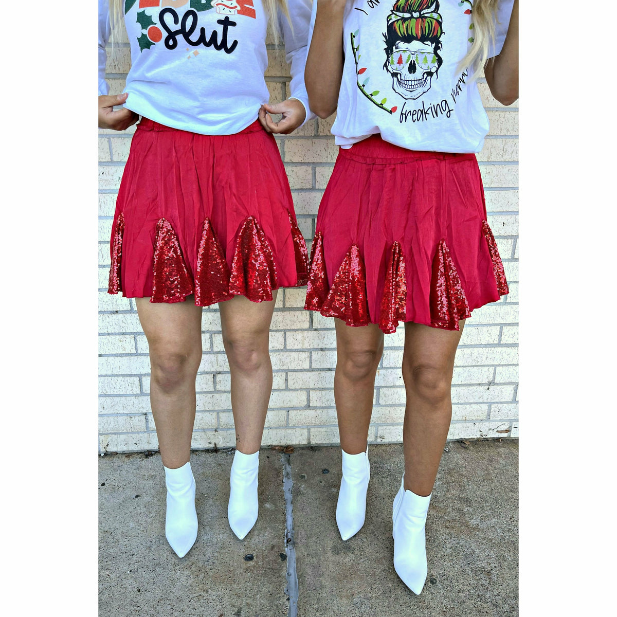 Candace Red Sequin Detail Skirt