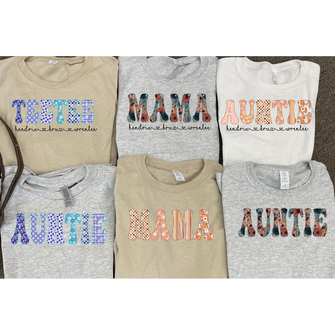 Mama/Aunt OR Personalized Retro Sweatshirt, Tee, or Hoodie
